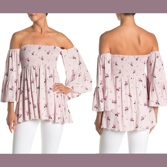 NWT $98 Free People [ XS ] Lana Off the Shoulder‎ Tunic Top in Cloud Berry - Picture 3 of 12